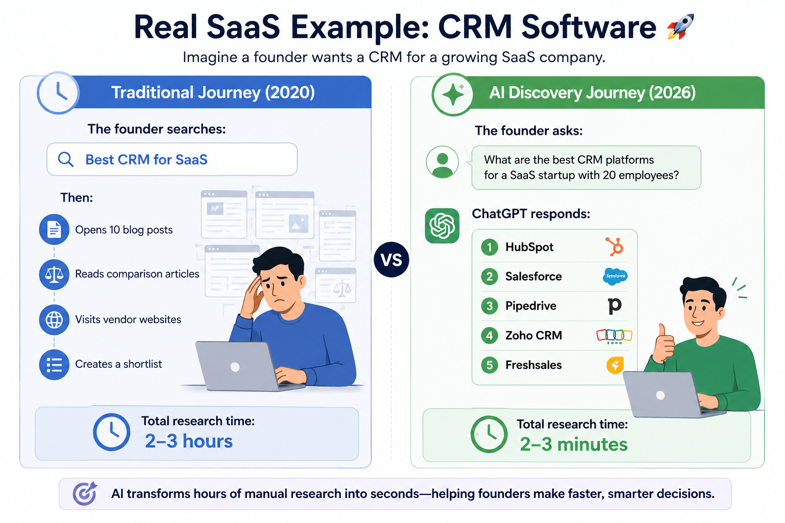 Traditional Journey & AI Discovery Journey 